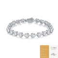 Bracciale minimalista in argento 925 con pietre moissanite 4mm e certificato GRA - Moissanite da 3,0 mm con Certificato GRA (L15872) / 16.5cm