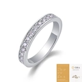 Elegant S925 sterling silver half-eternity moissanite ring with round brilliant cut stones - US Size 9 / R14083 Moissanite Round Style with GRA Cert (R14083)