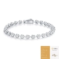 Bracciale tennis minimalista in argento S925 moissanite 4mm con certificato GRA - Moissanite da 4,0 mm con Certificato GRA (L15873) / 16.5cm