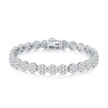 Elegante bracciale in argento S925 con maglie a forma di fiore in moissanite pavé - Stile 16.5cm