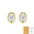 Elegantes pendientes de moissanita ovalada en plata S925 dorada con certificado GRA - Moissanita 4*6mm (Con Certificado GRA) / Plata 925 Chapada en Oro K