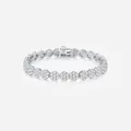 Elegante bracciale cluster in argento sterling S925 e moissanite con chiusura sicura - Stile 15.5cm (Moissanite 2.5mm * 189 pezzi)