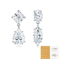 Elegant S925 sterling silver moissanite drop earrings featuring multiple precision cuts - Moissanite (With GRA Certificate) / Silver