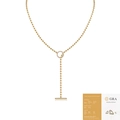 S925 silver beaded necklace in golden finish with moissanite pavé pendant and GRA card - 925 Silver Gold Plated / Small Stone Moissanite (With GRA Certificate) (N15126)