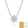 Collana con fiocco di neve in argento 925 moissanite con certificato GRA e catena lucida - 0,5 Carati (Con Certificato GRA)