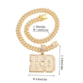 Goldene Iced Out Hip-Hop-Kuba-Kette mit KD-Anhänger, Maße 50 cm Länge und 6,8 cm Höhe - Halsketten-Set (50cm) / Gold KO