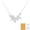 Moissanite cluster pendant necklace in silver sterling with GRA certificate documentation - Necklace Length 40+5cm / N16350 (12 Moissanite Stones) With GRA Certificate