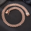 Herren 14mm kubanische Halskette in Roségold mit funkelnden Strasssteinen besetzt - Halskette 20in (50cm) / Roségold