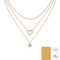 Gelaagde gouden ketting met hart- en moissaniet hangers inclusief het GRA-certificaat - 50 Punten+54 Stuks (Met GRA-certificaat)