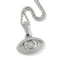 Hip hop angel eye pendant necklace with iced-out diamonds and silver rope chain - Silver Pendant + 24inch Gold Rope Chain