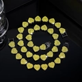 Hip hop heart link necklace in black finish with yellow crystal pavé settings - Yellow Zircon