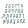 Full set of 26 butterfly letter pendants with blue and white crystals in hip hop style - Silver Butterfly Letter Pendant Only (Without Chain)