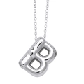 Poliertes 3D-Bubble-Buchstabe B Anhänger-Halskette aus Edelstahl mit Glanzeffekt - Anhänger + 20in Kette / Silber Buchstabe B