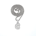 Silberne Seilkette mit einem funkelnden, zirkonbesetzten Buchstaben-C-Anhänger - Buchstabe C / Pendant + 20inch Rope Chain / Silber