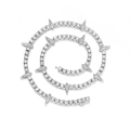 Collana tennis argento con pendenti geometrici a spina e zirconi scintillanti - 45cm / Argento