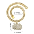 Détails de collier hip hop doré avec grand pendentif lettres et dimensions de taille - Pendentif Seul Lettre NO / Or