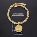 Gouden iced-out Cubaanse ketting en Laatste Avondmaal hanger met maat 50cm x 1,37cm - Gouden Het Laatste Avondmaal Ketting (372)