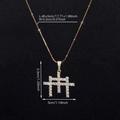 Collier hip hop avec pendentif croix serti de zircons et chaîne plaquée or pour homme - Croix / Collier croix en or