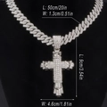 Hip hop iced out silver alloy cuban chain necklace with large 50cm rhinestone cross pendant - 081 Style Pendant Only (Without Chain) / Silver