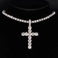 Collana con ciondolo a croce argento ghiacciato con catena tennis stile hip hop - Solo ciondolo d'argento
