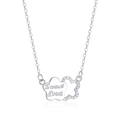 Collar de plata S925 con colgante de flores grabadas y detalles de circonitas finas - Plata 925 / Oro Blanco