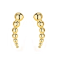 Minimalist 925 silver golden stud earrings featuring polished metal spheres in a sleek arc design - 925 Silver / Gold