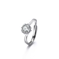 Bague flocon en argent 925 avec moissanite brillante et sertissage couronne élégant - Style Moissanite / Or Blanc