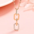 Elegante Halskette aus s925 Silber mit dreifach verschachteltem Anhänger in Roségold - 45cm / 925er Silber / Roségold