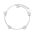 Elegante bracciale a stella in argento sterling S925 con ciondoli in zirconi lucenti - Oro Bianco