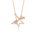 S925 sterling silver meteor necklace in rose gold with sparkling star-shaped zircon pendant - 925 Silver / Champagne