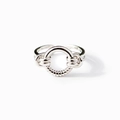 Minimalist S925 sterling silver open ring featuring a braided knot design on a white background - Adjustable Open / White Gold