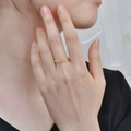 Funkelnder verstellbarer 925 Sterling Silber Ring in Gold für Damen im schlichten Design - Gold / Größe 5 US (Verstellbar)