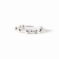 Bague d'anxiété minimaliste en argent S925 avec perles mobiles pour le stress - Taille US 5 / Or Blanc