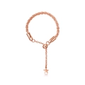 Verstellbarer S925 Sterlingsilber Ring in Roségold mit Popcorn-Kette und Sternanhänger - Roségold / Größe 5 US (Verstellbar)