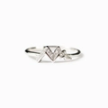 Anello a forma di montagna in argento s925 con zirconi incastonati stile minimalista - Taglia US 6 / Oro Bianco