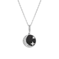 Collar de plata de ley S925 cielo estrellado con colgante de luna creciente y estrella - Plata 925 / Oro Blanco