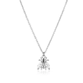 Elegant S925 sterling silver honey bee necklace with marquis-cut zircon pendant crystals - White Gold