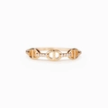 Minimalistische S925 zilveren vergulde ankerketting ring met cubic zirconia steentjes - US Maat 6 / Champagnegoud