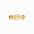 Anillo de hélice de ADN en plata de ley S925 con acabado dorado en fondo blanco - Talla US 6 / Dorado