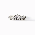 S925 sterling silver crown ring with sparkling zirconia stones on a white background - US Size 6 / White Gold