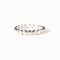 Minimalistischer S925 Sterlingsilber Perlenring mit hochglanzpoliertem Finish - US-Größe 6 / Weißgold