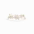 Anello farfalla in argento sterling S925 con zirconi cubici e fascia a treccia lucida - US 6 / Oro Bianco