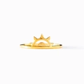Minimalist S925 sterling silver sunburst ring with geometric radiating spikes in gold finish - US Size 9 / Gold
