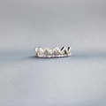 Stapelbare S925 Sterling Silber Ringe mit Wellenmuster und bunten Pavé-Edelsteinen - US-Größe 5 / Weißgold