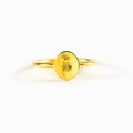 Minimalist S925 sterling silver gold daisy flower engraved open ring for women - Pinky Promise Style / Gold