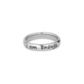 Minimalist s925 silver ring featuring i am enough engraving on a white background - US Size 6 / Silver