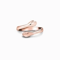 Eleganter s925 Sterling Silber Umarmungs-Ring mit Roségold-Beschichtung - US Größe 7 Offen (Verstellbar) / Roségold