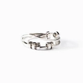 S925 Sterling Silber Anti-Angst Ring mit fünf beweglichen Perlen auf Band - US-Größe 8 Verstellbarer Offener Ring / Weißgold