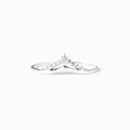 Elegante anillo en V de plata de ley S925 con pavé de circonitas brillantes - Talla US 6 / Oro Blanco