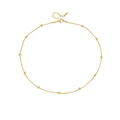 Gargantilla minimalista de oro con cadena de serpiente y once cuentas pulidas para mujer - Collar 18 pulgadas (45 cm) / Dorado